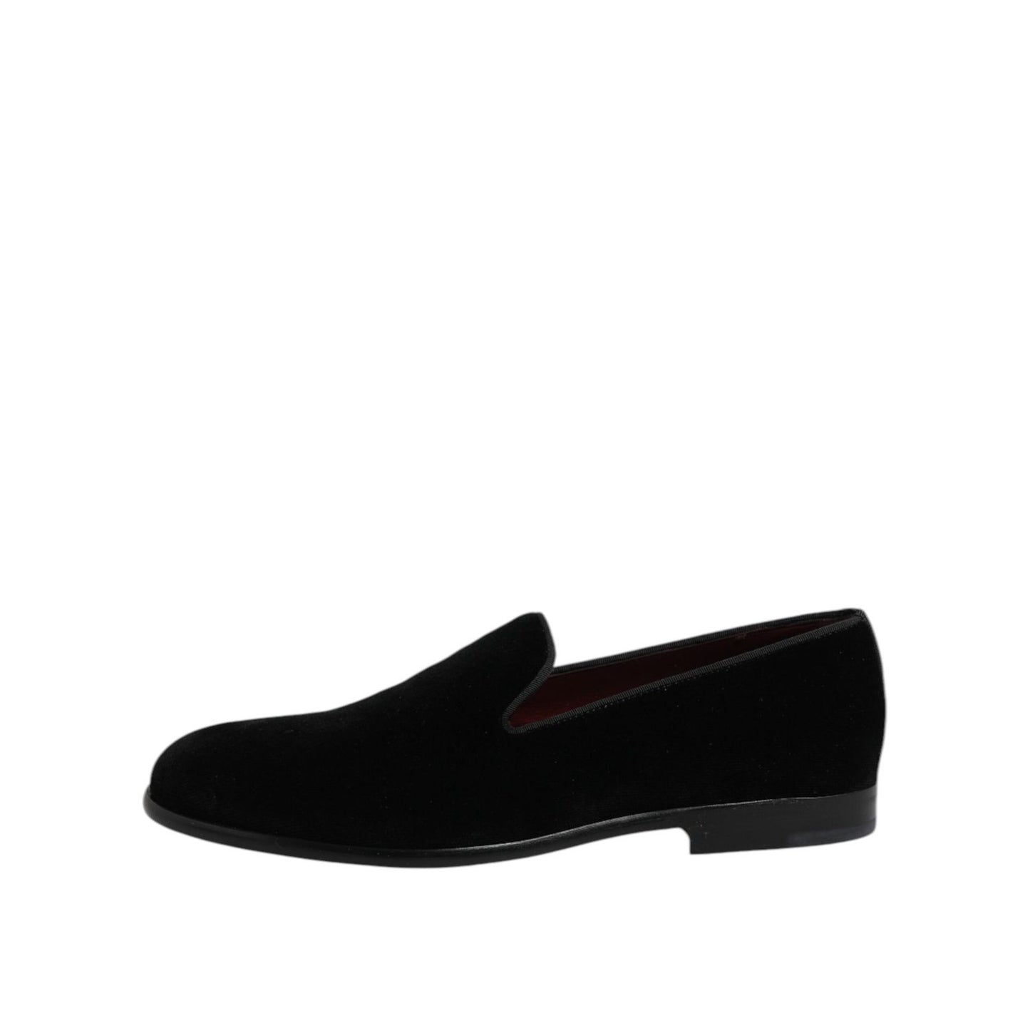 Dolce & Gabbana Black Velvet Slip On Loafers Formal Shoes Dolce & Gabbana