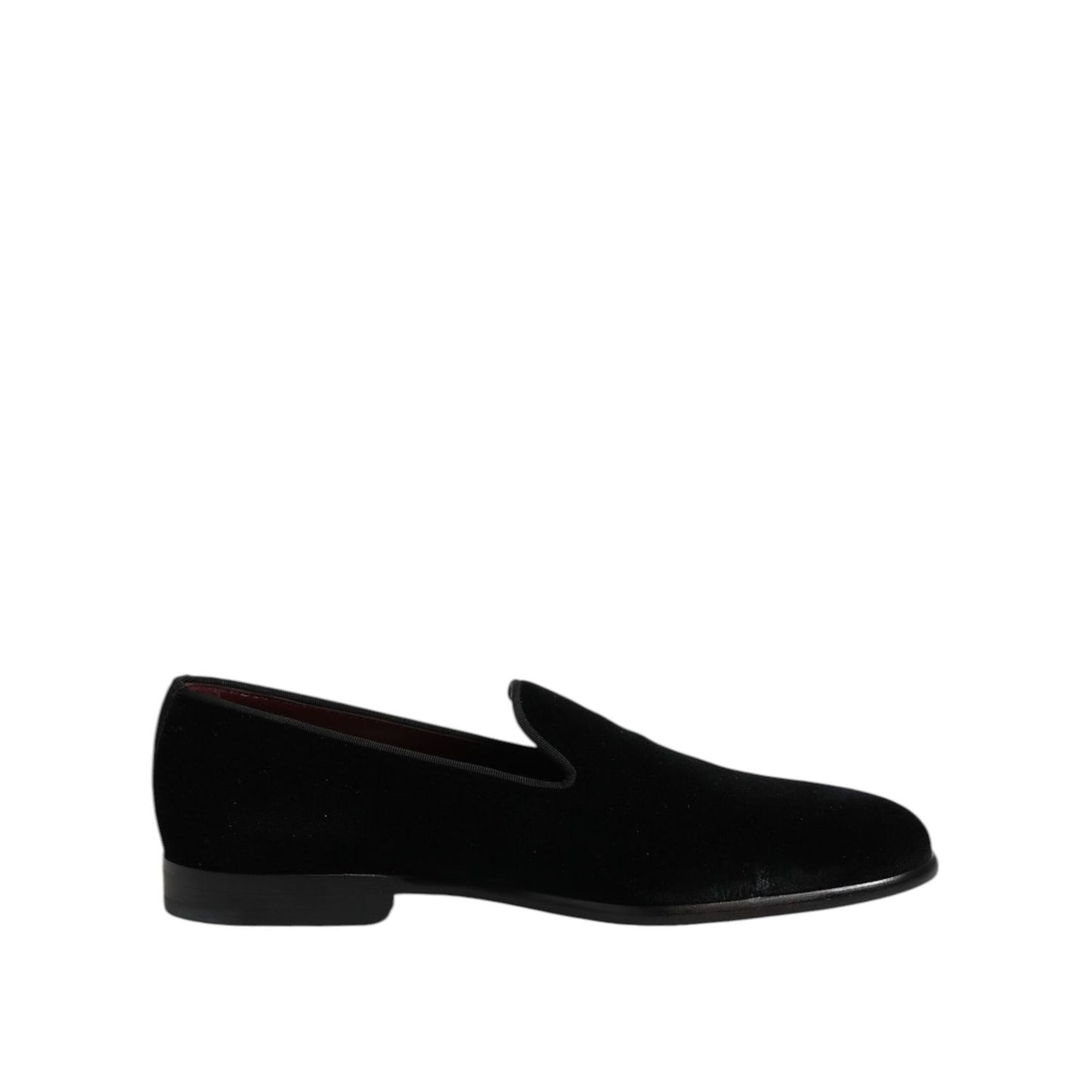 Dolce & Gabbana Black Velvet Slip On Loafers Formal Shoes Dolce & Gabbana