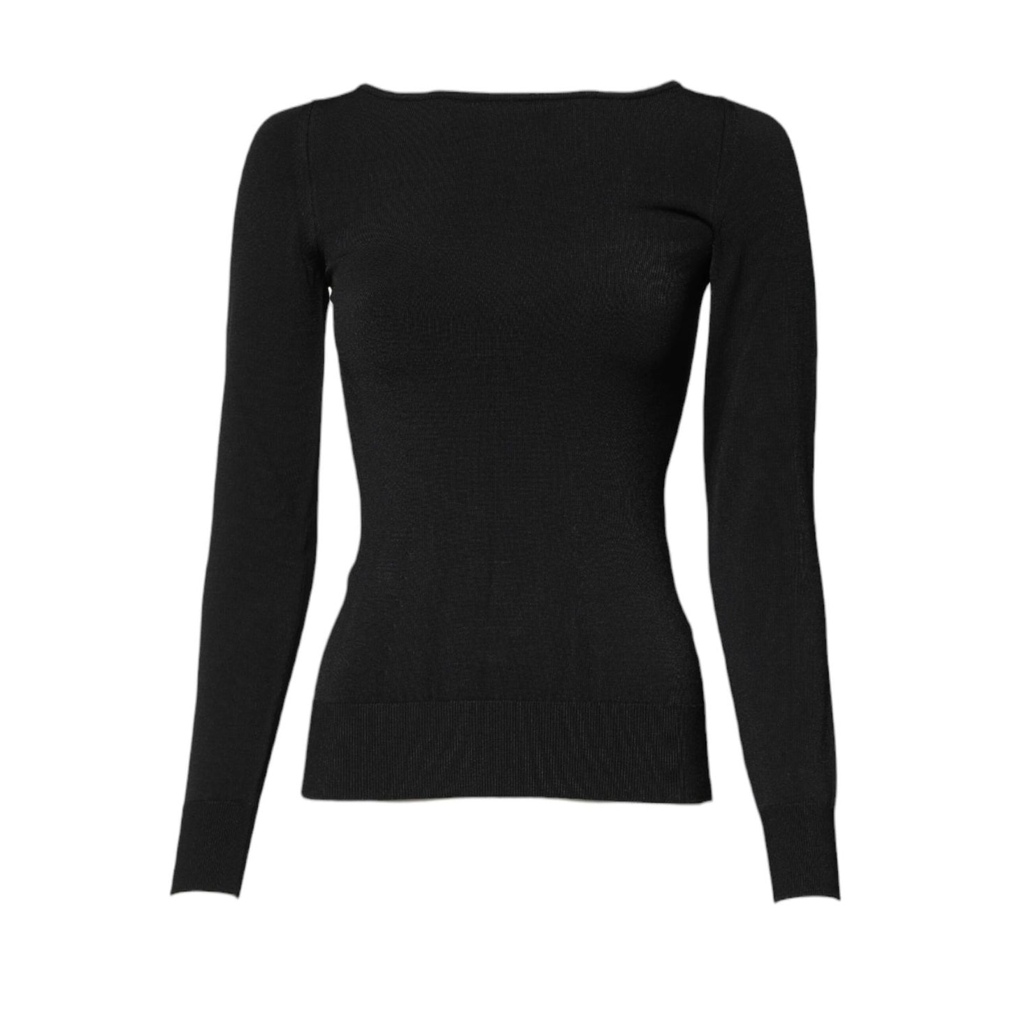 Dolce & Gabbana Black Viscose Long Sleeves Pullover Top Dolce & Gabbana