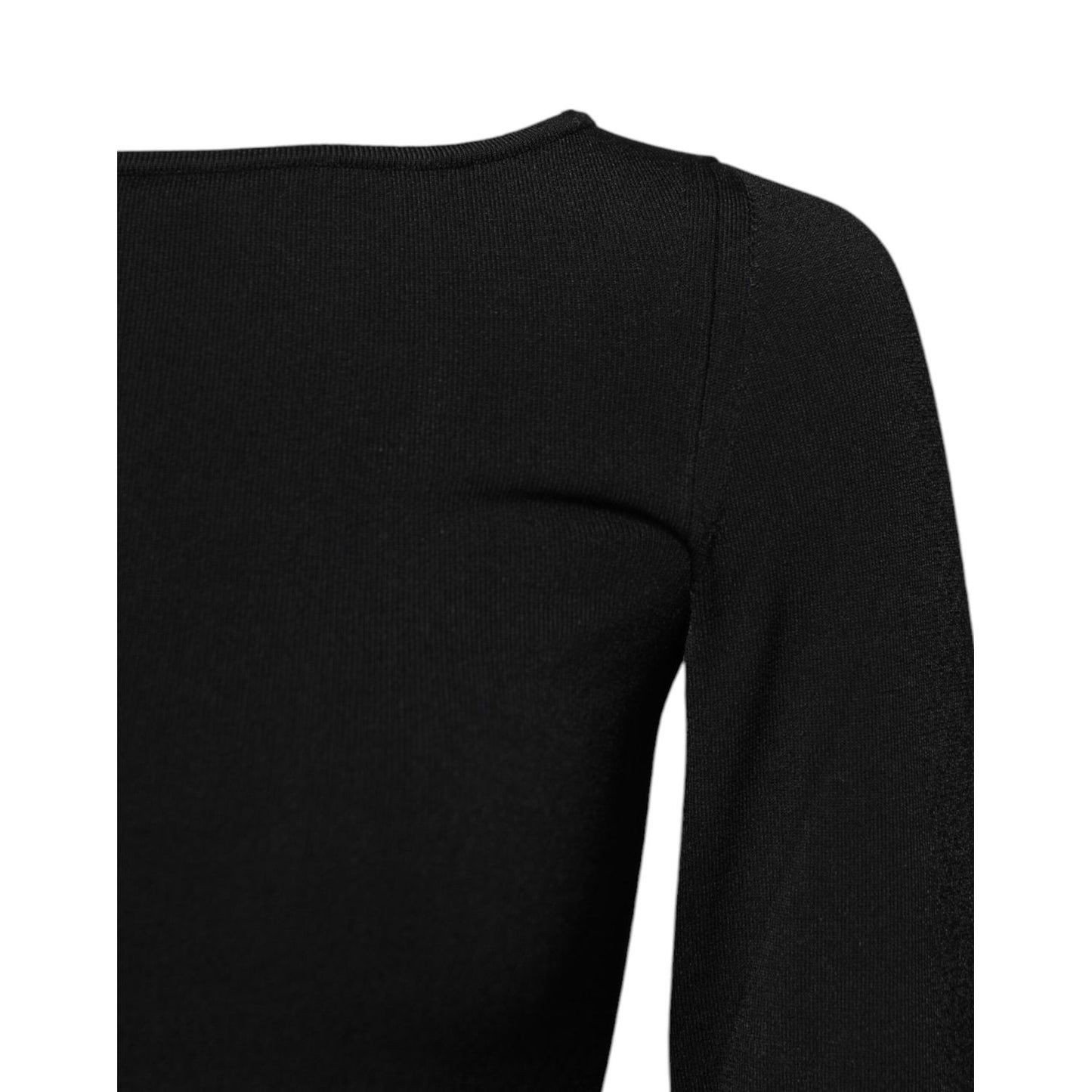 Dolce & Gabbana Black Viscose Long Sleeves Pullover Top Dolce & Gabbana