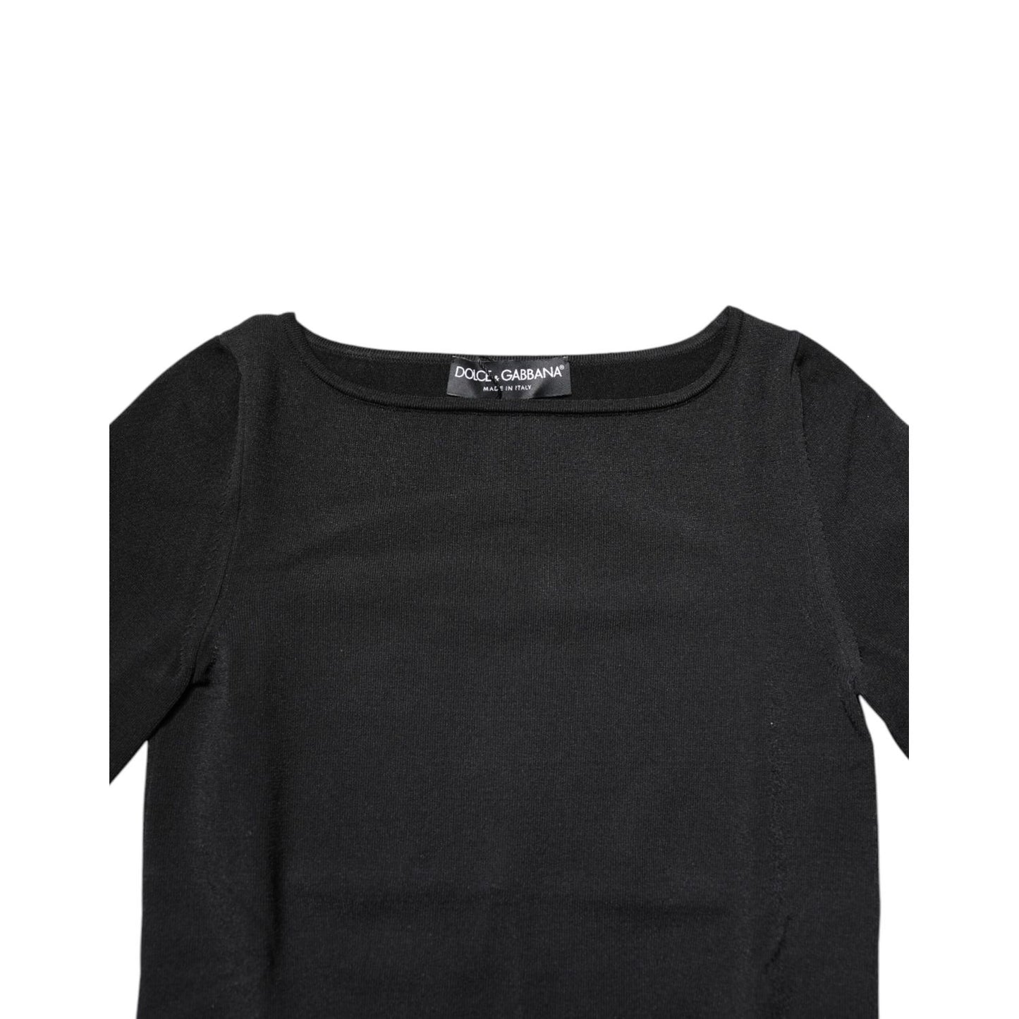 Dolce & Gabbana Black Viscose Long Sleeves Pullover Top Dolce & Gabbana