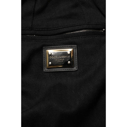 Dolce & Gabbana Black Viscose Skinny Logo Men Jogger Pants Dolce & Gabbana