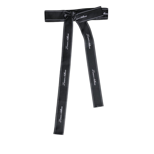 Dolce & Gabbana Black Waist Ribbon Wide Bow Logo Belt Dolce & Gabbana