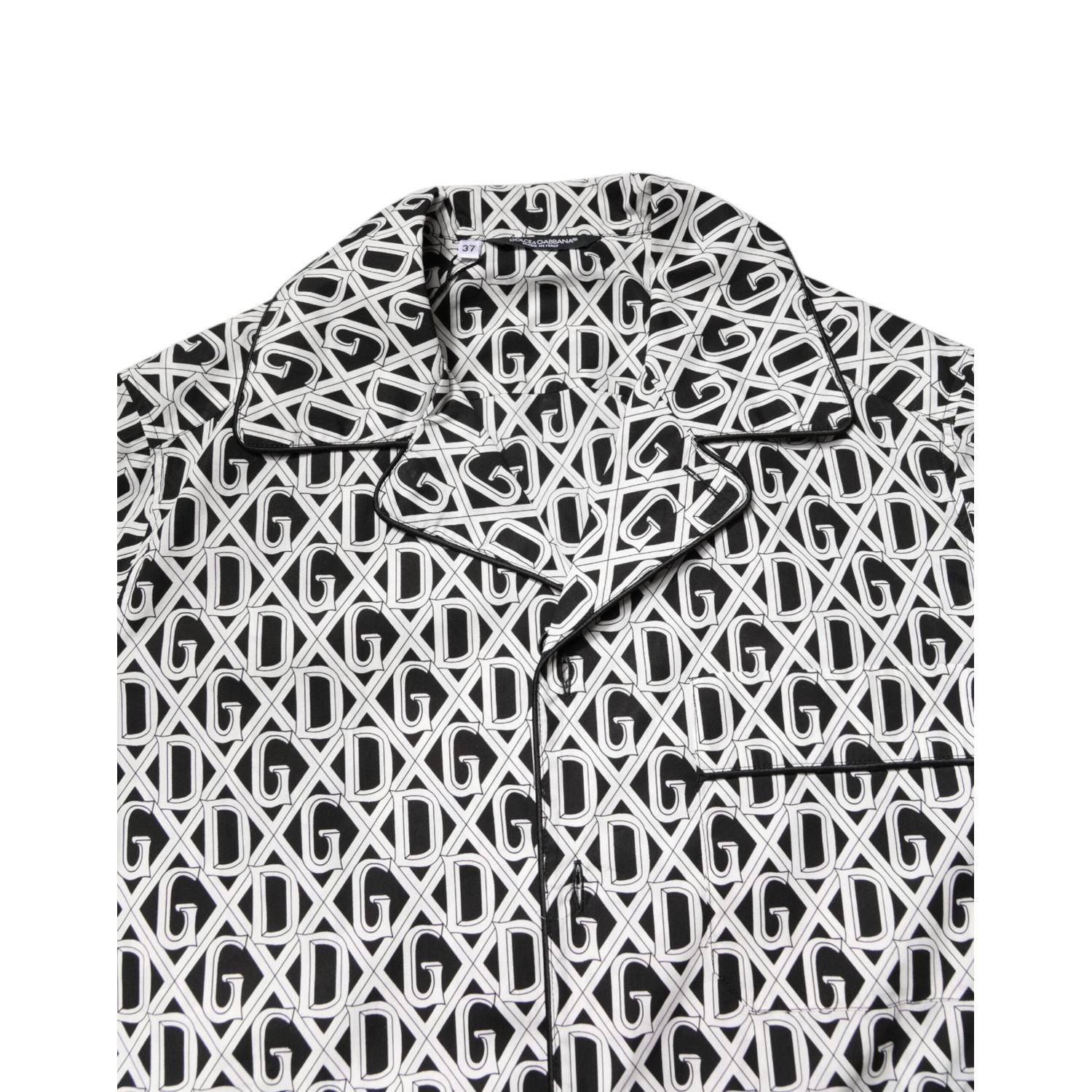 Dolce & Gabbana Black White DG Print Cotton Pajama Set Sleepwear