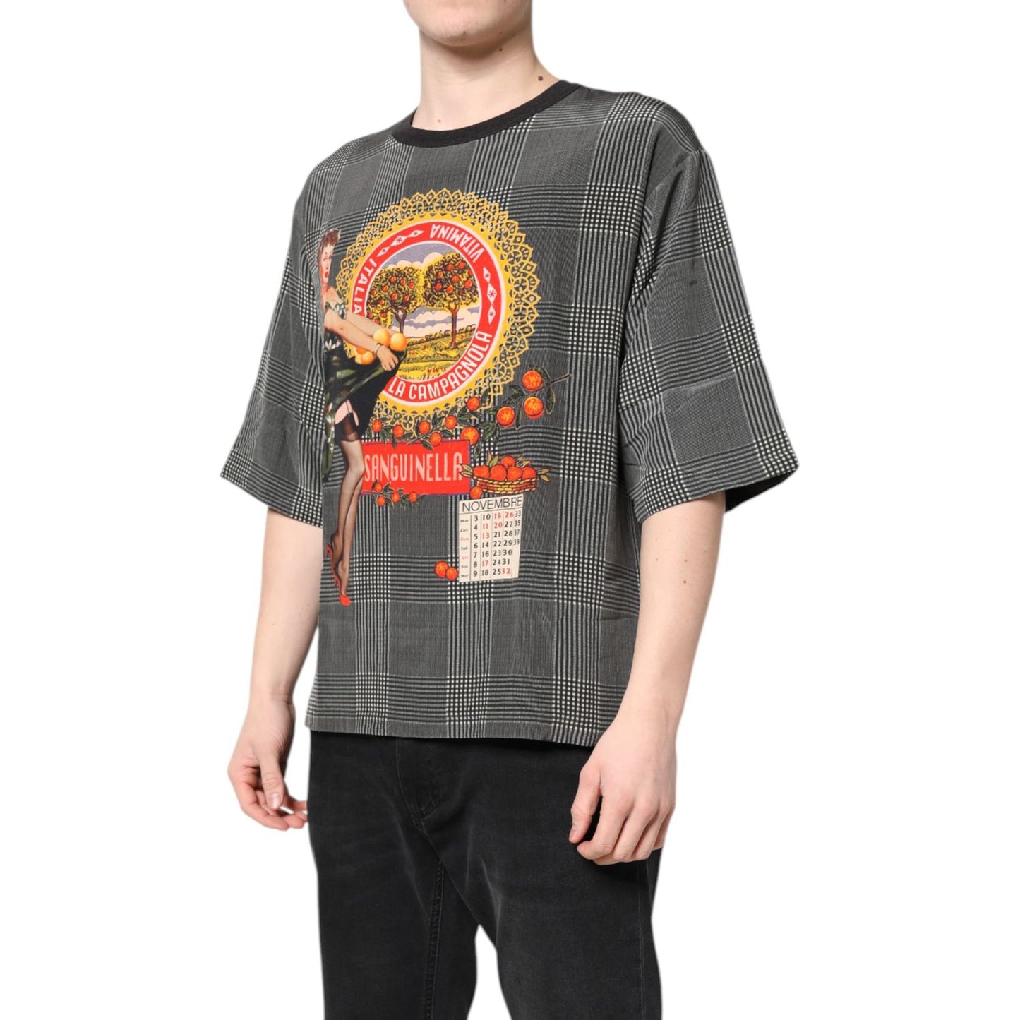 Dolce & Gabbana Black White Graphic Print Short Sleeve T-shirt Dolce & Gabbana