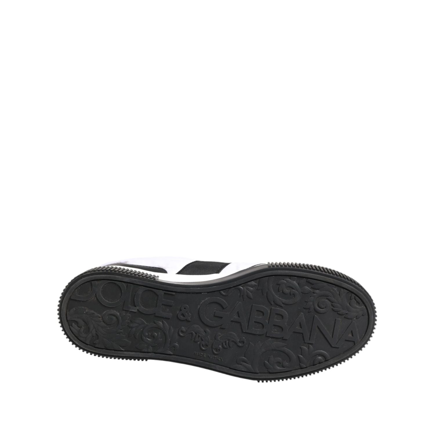 Dolce & Gabbana Black White Leather MIAMI Low Top Sneakers Shoes