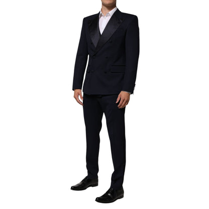 Dolce & Gabbana Black Wool 3 Piece Slim Fit Formal Men Suit