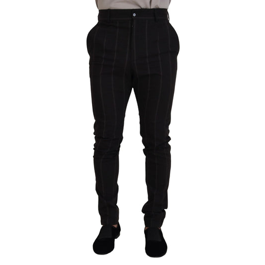 Dolce & Gabbana Black Wool Chino Formal Men Pants Dolce & Gabbana