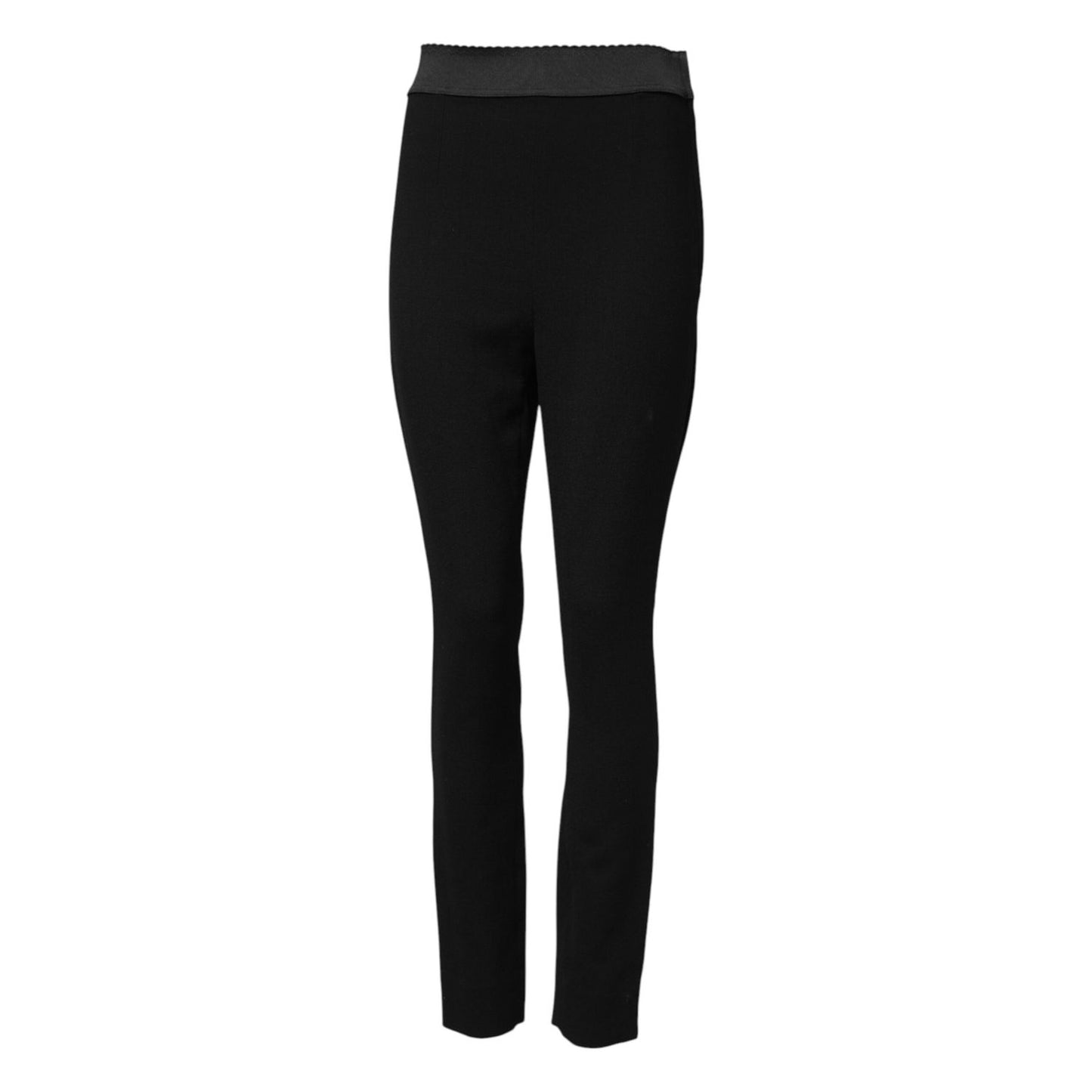 Dolce & Gabbana Black Wool Leggings Stretch Pants Dolce & Gabbana