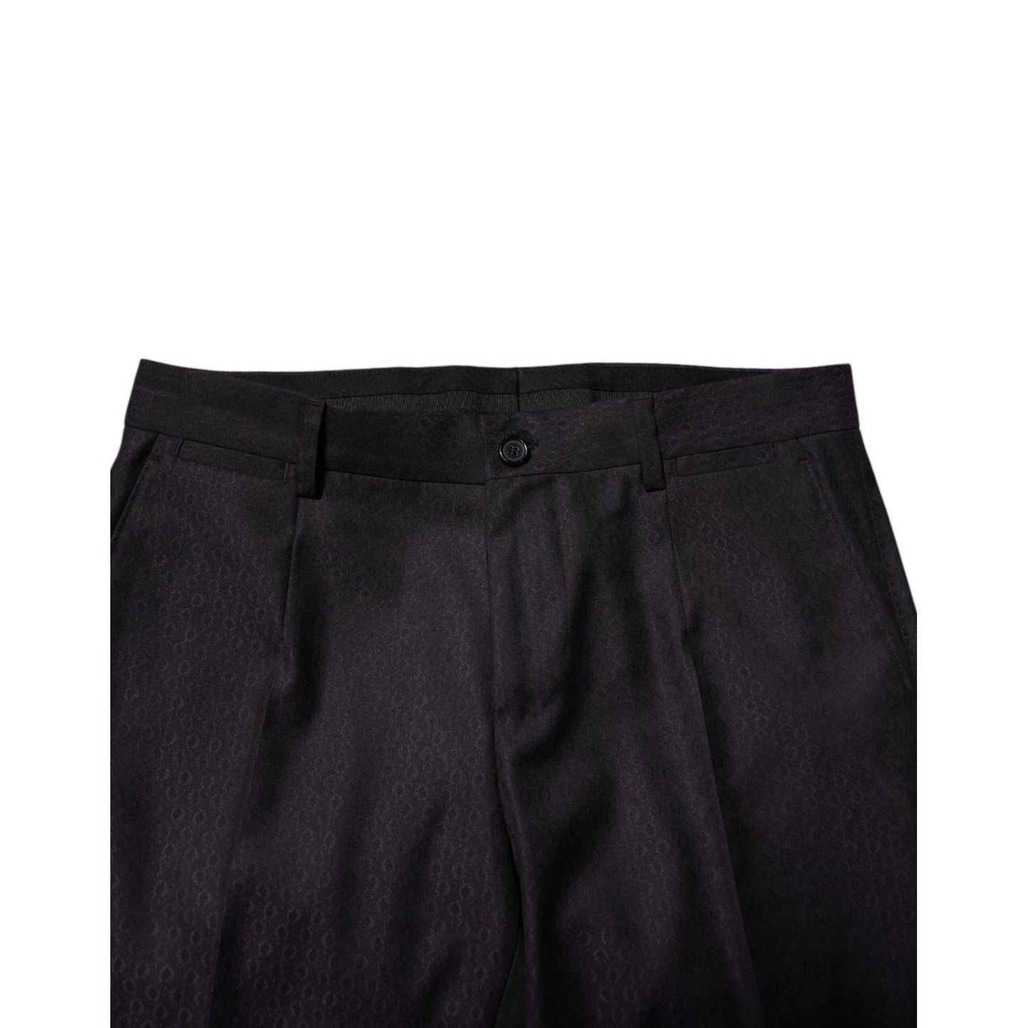 Dolce & Gabbana Black Wool Patterned Formal Pants 1728,67345645728,Black,Clothing,Dolce & Gabbana,Dress Pants - Pants - Clothing,IT44 | XS,Jeans & Pants - Men - Clothing,Material: 85% Virgin Wool 15% Silk,Men,Men - Clothing,New with tags,Pants - Clothing