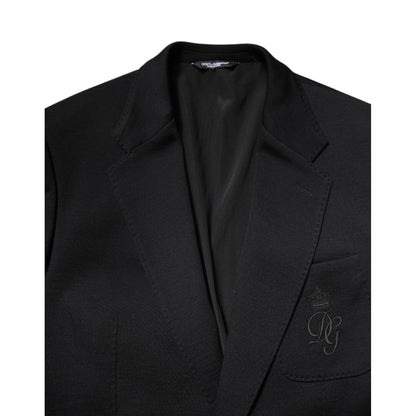 Dolce & Gabbana Black Wool Slim Fit Coat Blazer Jacket Suit Dolce & Gabbana