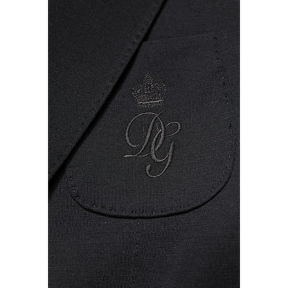 Dolce & Gabbana Black Wool Slim Fit Coat Blazer Jacket Suit Dolce & Gabbana