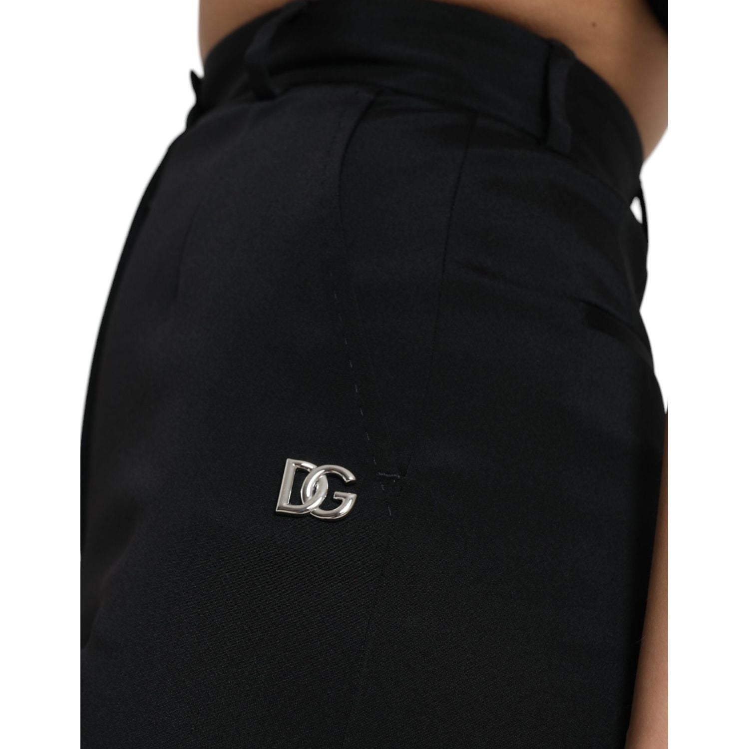Dolce & Gabbana Black Wool Stretch High Waist Skinny Pants