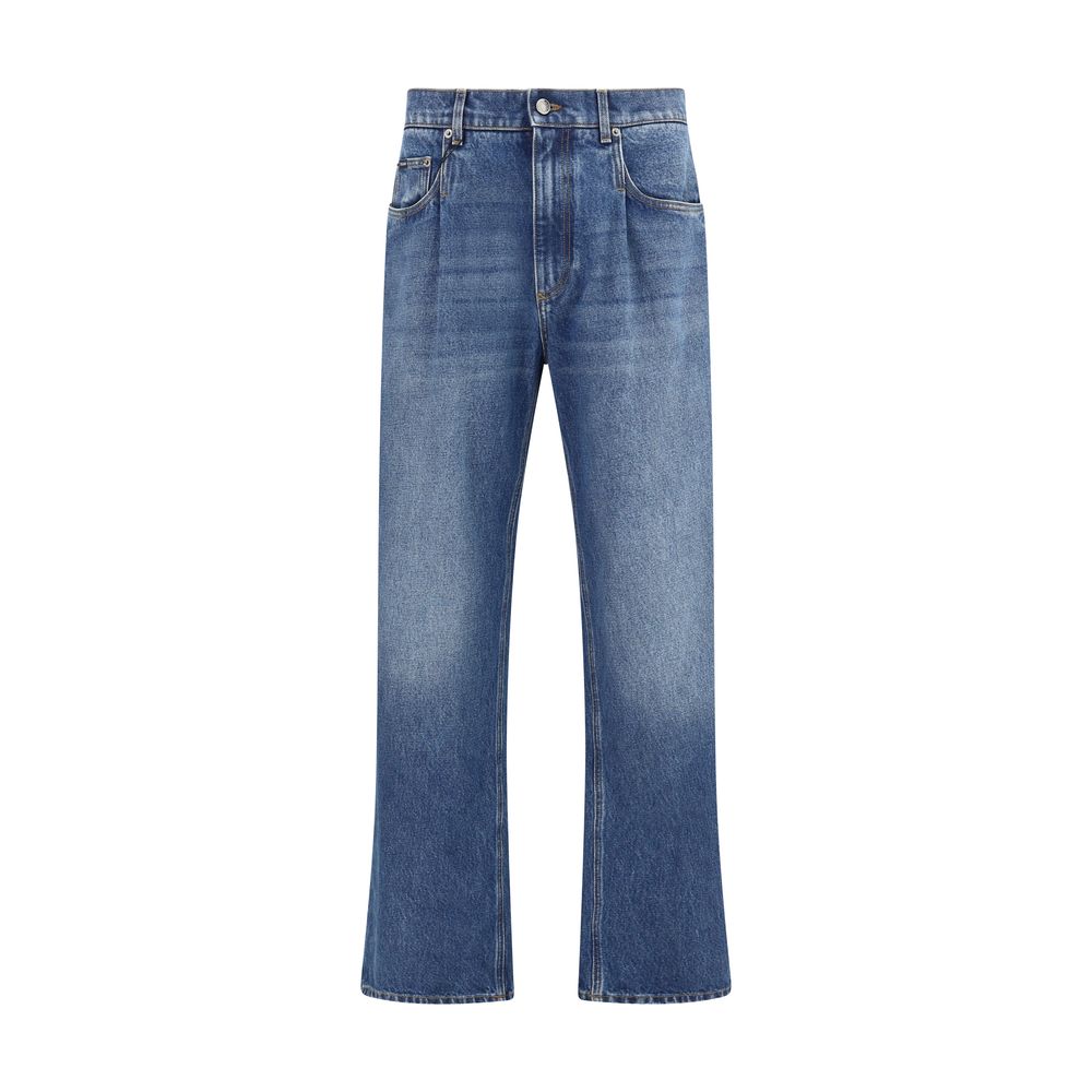 Dolce & Gabbana Blue Cotton Relaxed Fit Jeans Dolce & Gabbana