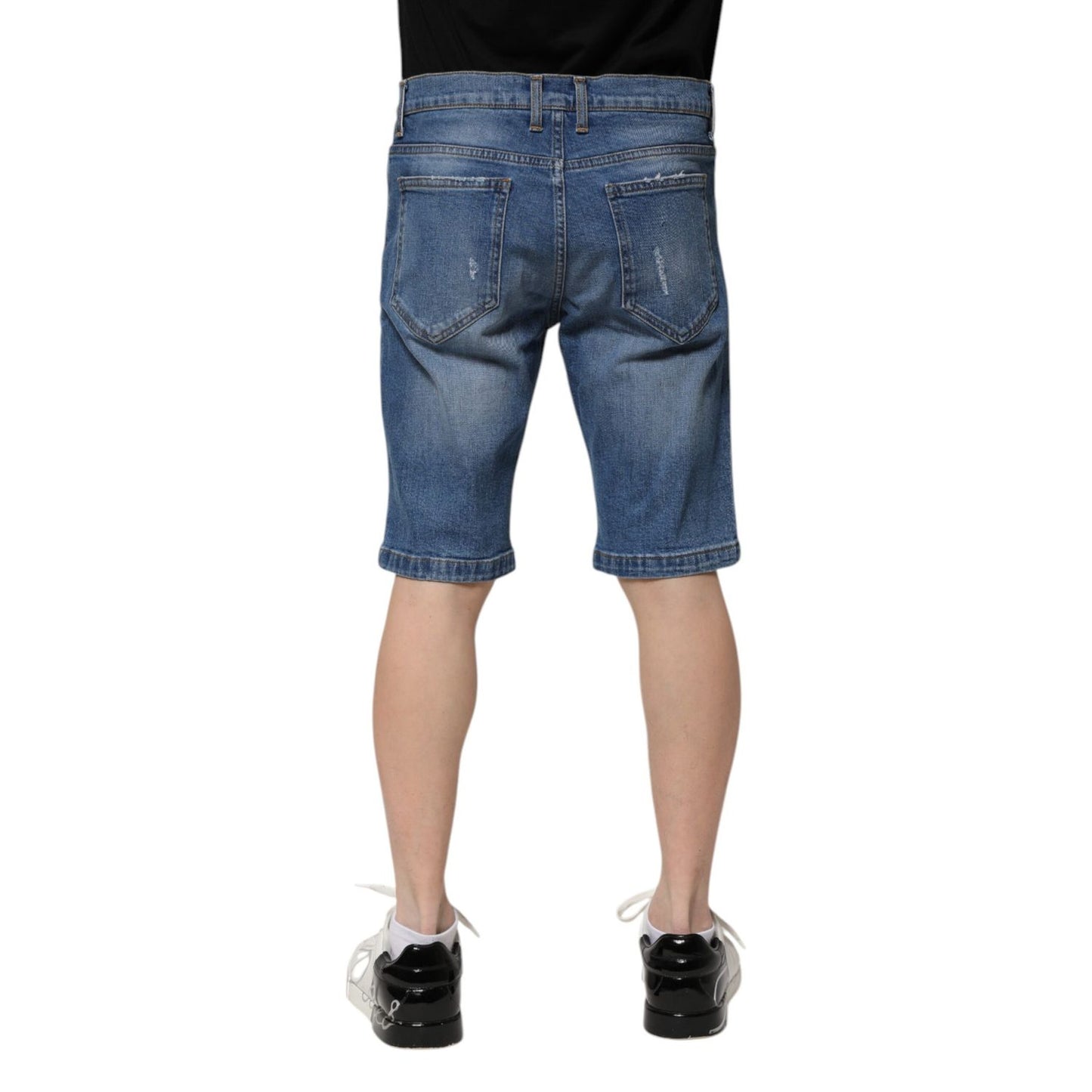 Dolce & Gabbana Blue Cotton Stretch Men Denim Bermuda Shorts Dolce & Gabbana