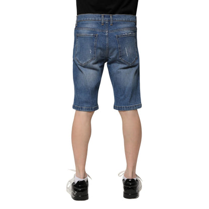 Dolce & Gabbana Blue Cotton Stretch Men Denim Bermuda Shorts Dolce & Gabbana