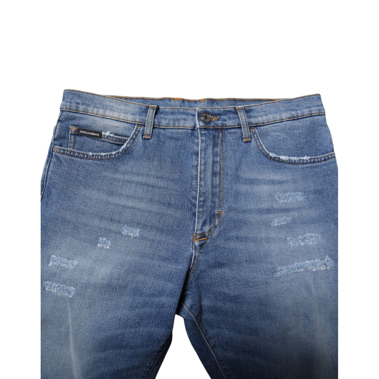Dolce & Gabbana Blue Cotton Stretch Men Denim Bermuda Shorts Dolce & Gabbana