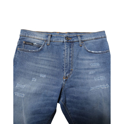 Dolce & Gabbana Blue Cotton Stretch Men Denim Bermuda Shorts Dolce & Gabbana