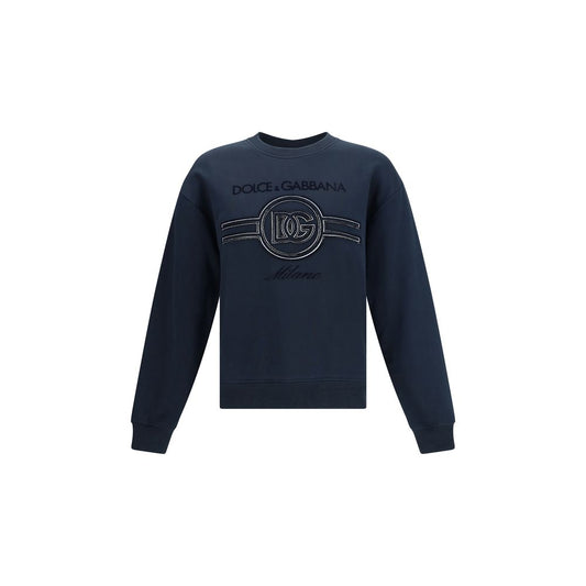 Dolce & Gabbana Blue Cotton Sweatshirt Dolce & Gabbana