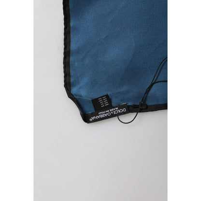 Dolce & Gabbana Blue DG Crown Silk Square Men Foulard Scarf Dolce & Gabbana