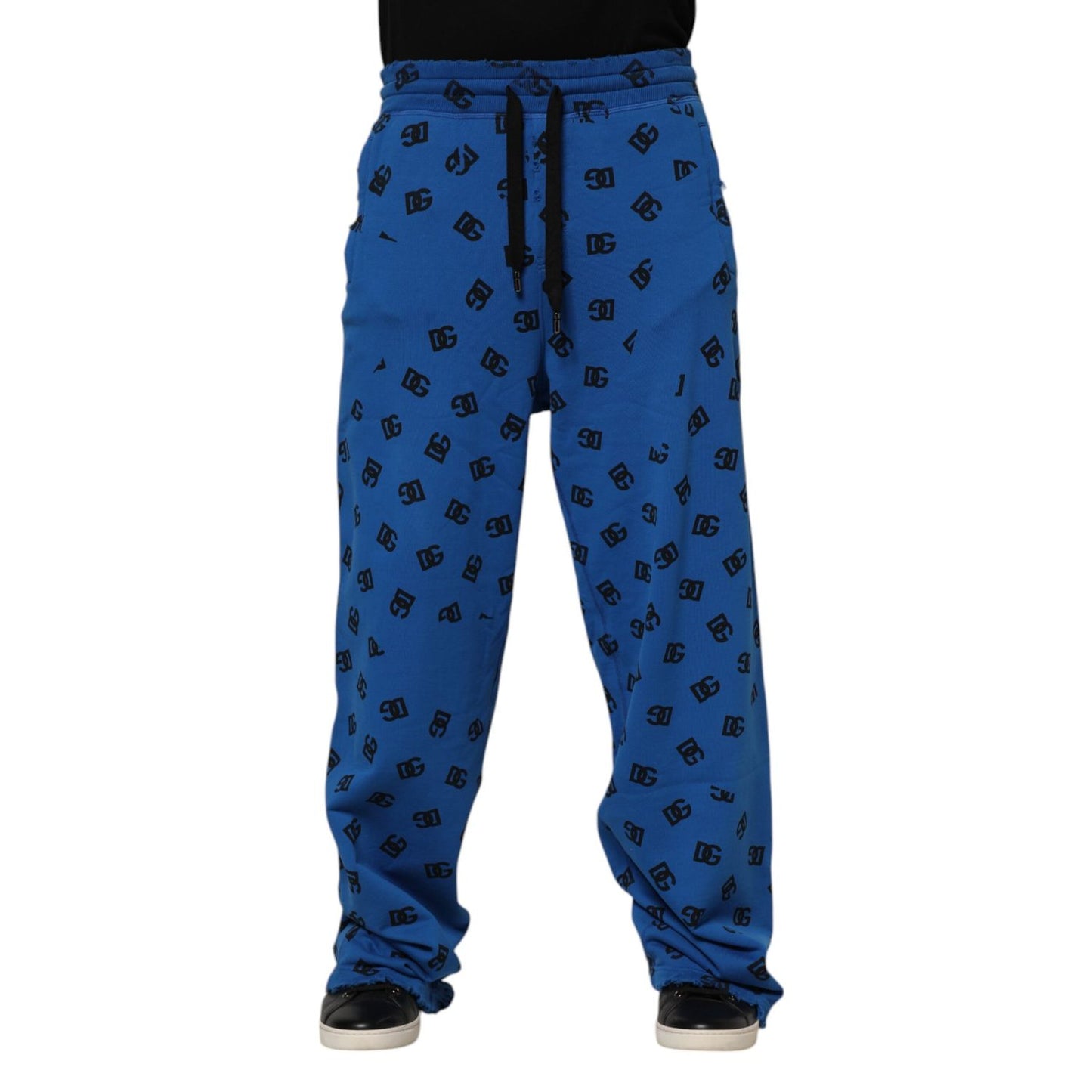 Dolce & Gabbana Blue Logo Print Jogger Men Sweatpants Pants Dolce & Gabbana