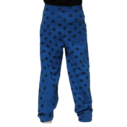 Dolce & Gabbana Blue Logo Print Jogger Men Sweatpants Pants Dolce & Gabbana
