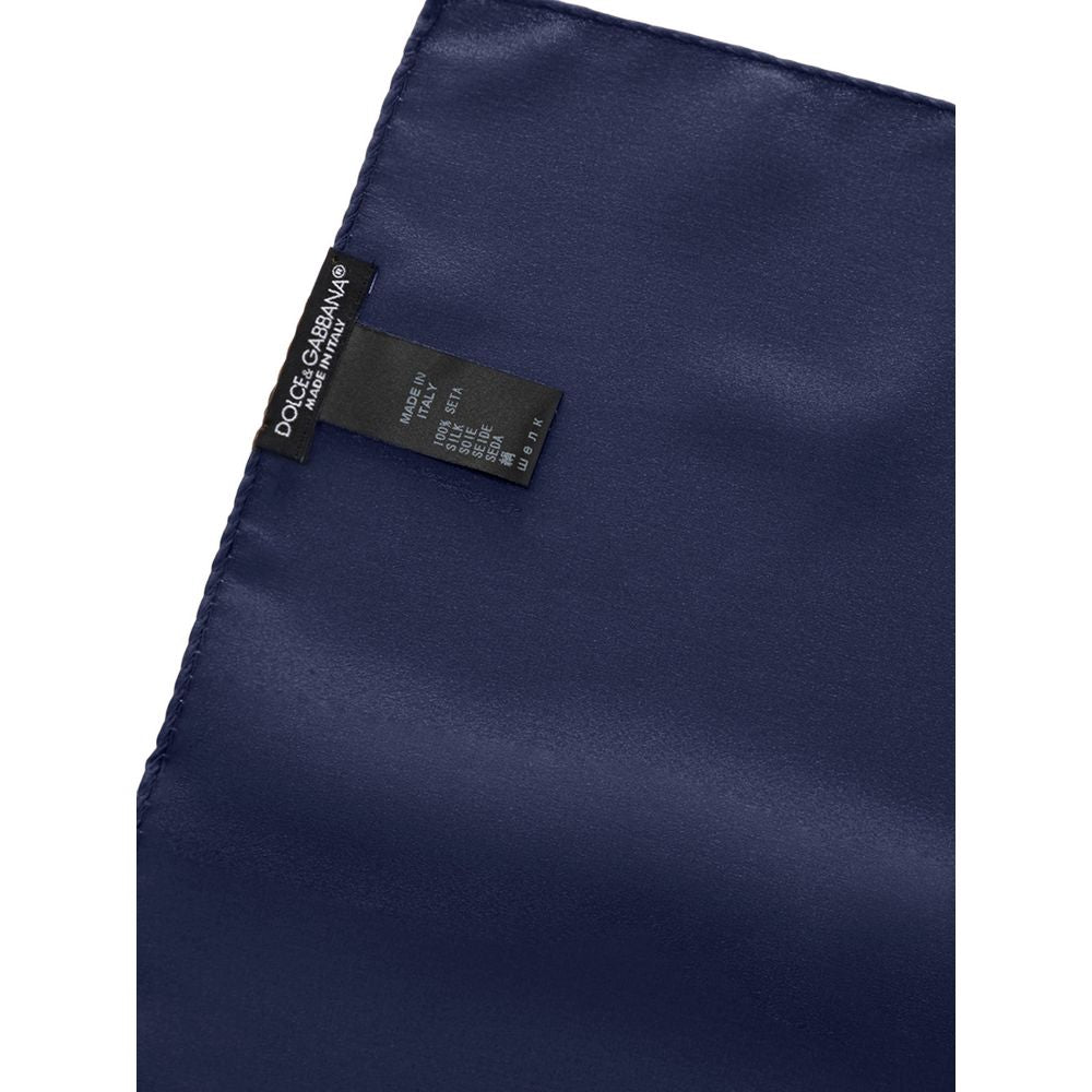Dolce & Gabbana Blue Silk Pocket Square Dolce & Gabbana
