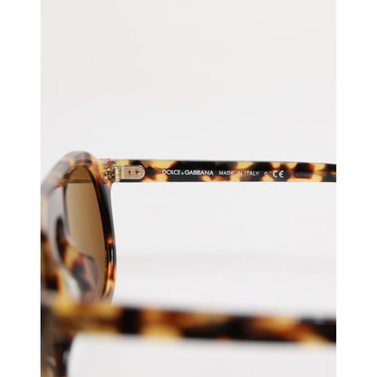 Dolce & Gabbana Brown Acetate Round Leopard Print Eyewear Sunglasses
