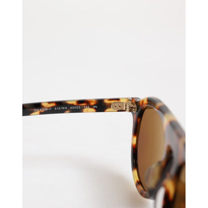 Dolce & Gabbana Brown Acetate Round Leopard Print Eyewear Sunglasses