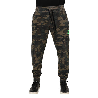 Dolce & Gabbana Brown Camouflage Cotton Men Jogger Pants Dolce & Gabbana