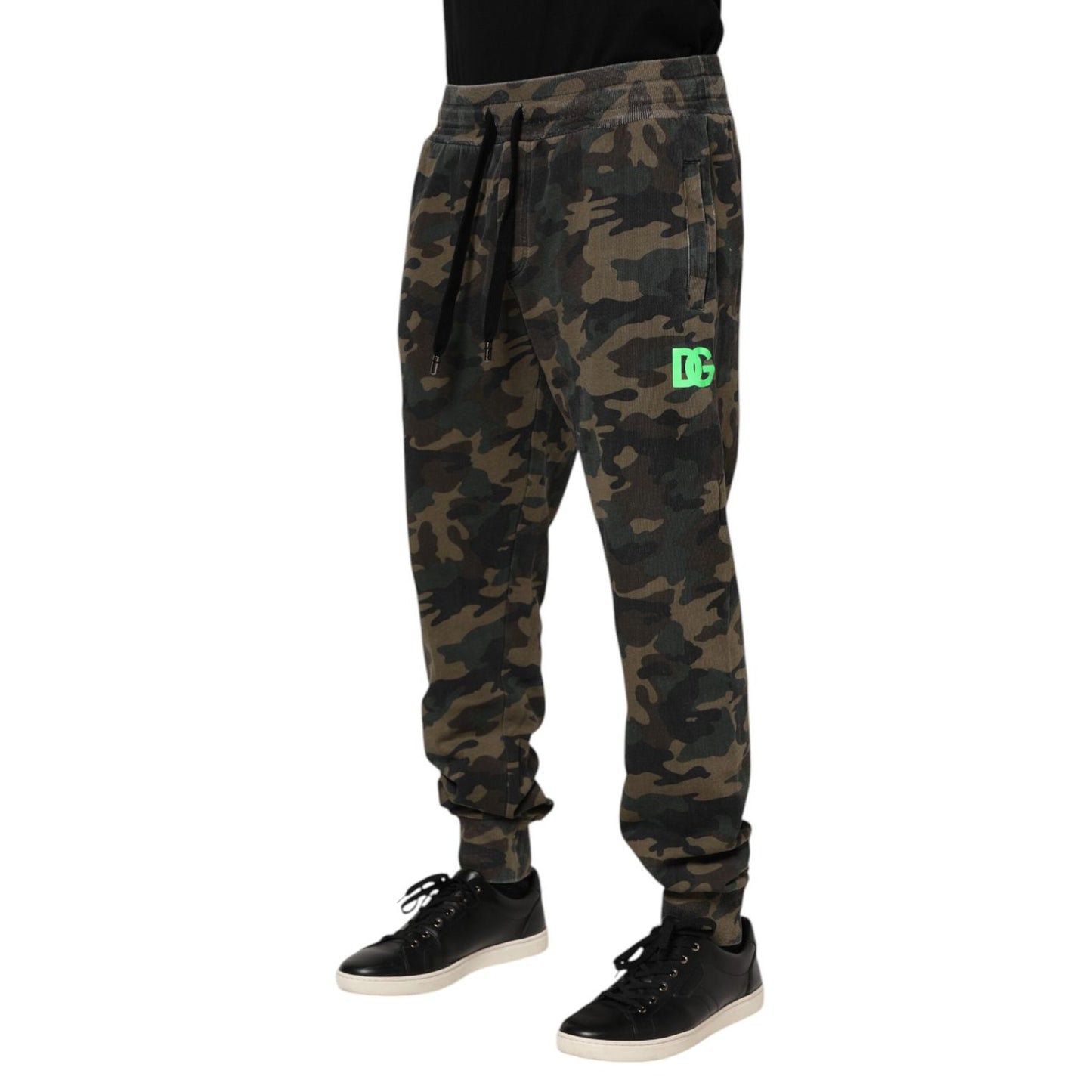 Dolce & Gabbana Brown Camouflage Cotton Men Jogger Pants Dolce & Gabbana