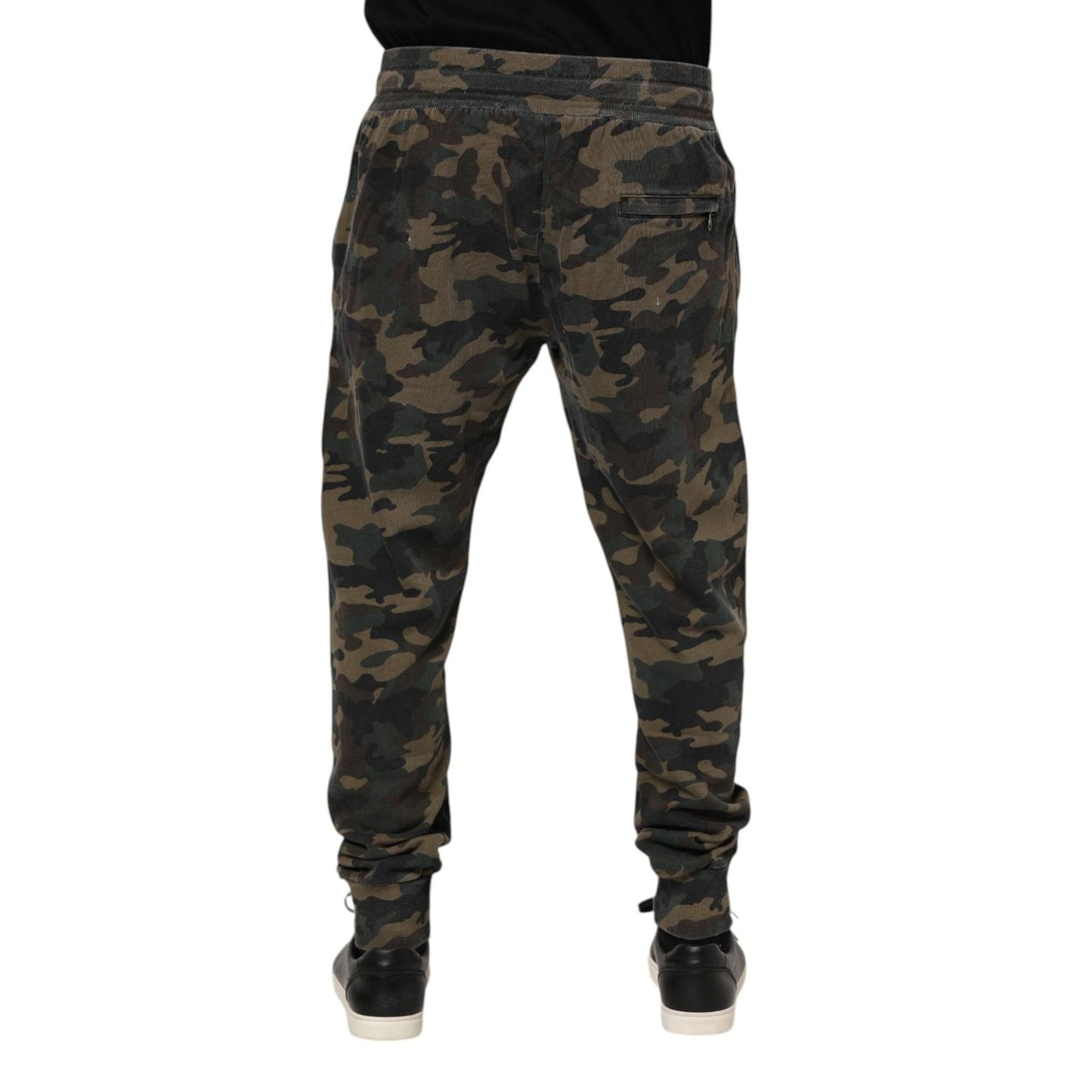 Dolce & Gabbana Brown Camouflage Cotton Men Jogger Pants Dolce & Gabbana