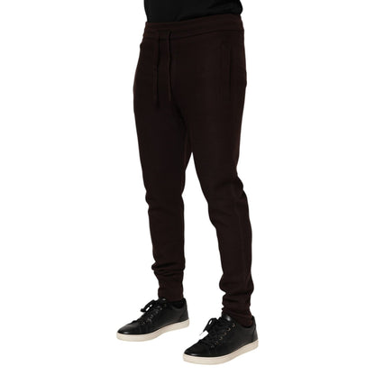 Dolce & Gabbana Brown Cashmere Men Jogger Sweatpants Pants Dolce & Gabbana