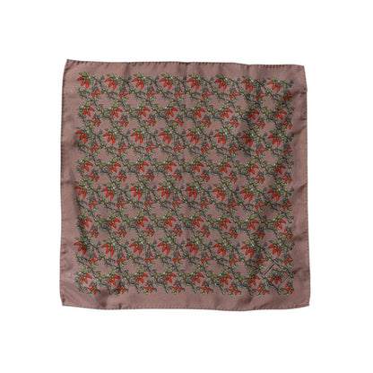 Dolce & Gabbana Brown Chili Print Silk Square Foulard Scarf Dolce & Gabbana
