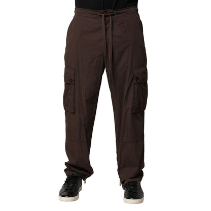 Dolce & Gabbana Brown Cotton Cargo Jogger Men Pants Dolce & Gabbana