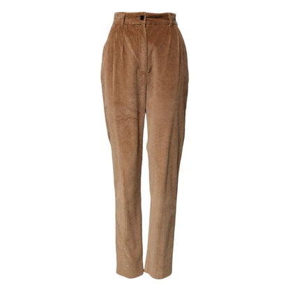 Dolce & Gabbana Brown Cotton Corduroy Tapered Pants Dolce & Gabbana