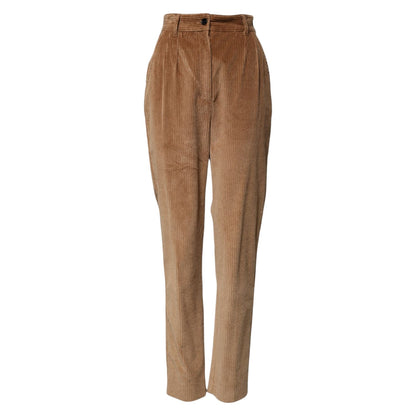 Dolce & Gabbana Brown Cotton Corduroy Tapered Pants Dolce & Gabbana