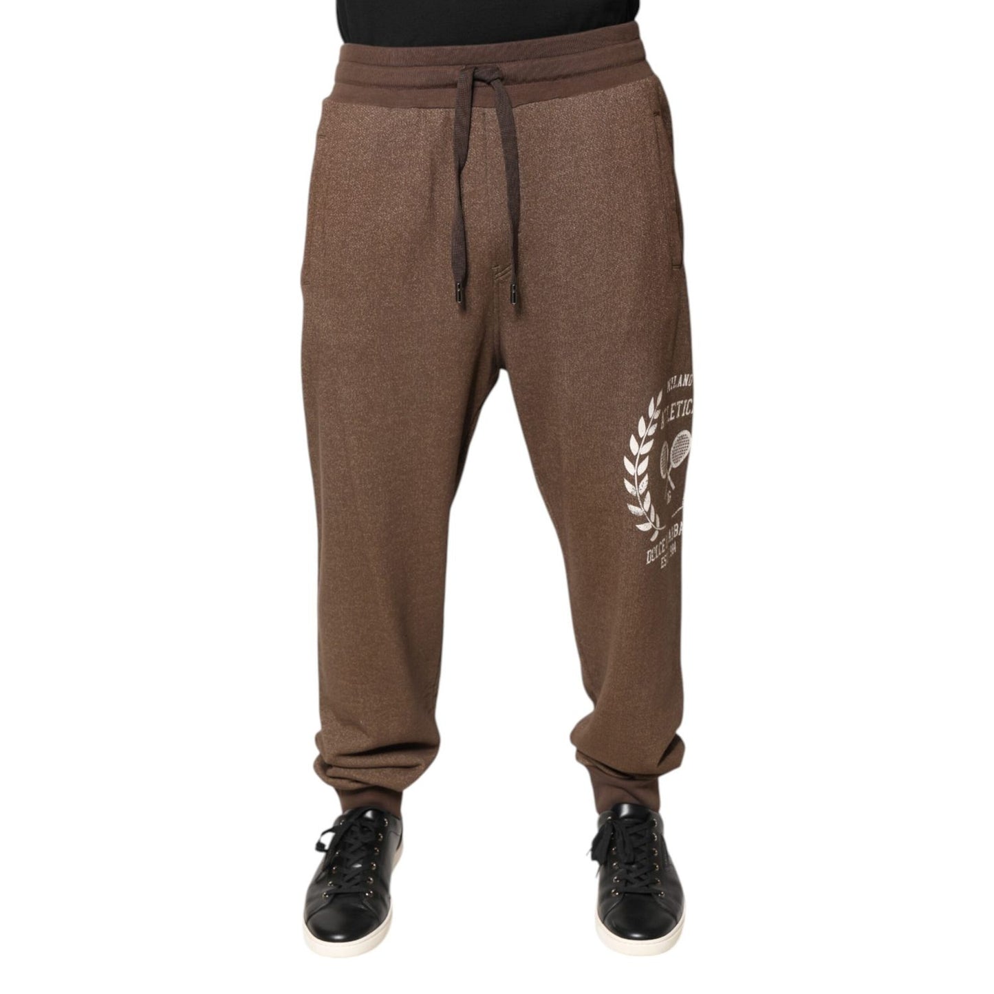 Dolce & Gabbana Brown Cotton Jogger Sweatpants Pants Dolce & Gabbana