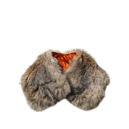 Dolce & Gabbana Brown Fur Shoulder Collar Neck Wrap Scarf Dolce & Gabbana