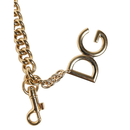 Dolce & Gabbana Brown Leopard Gold Brass Chain Accessory Shoulder Strap