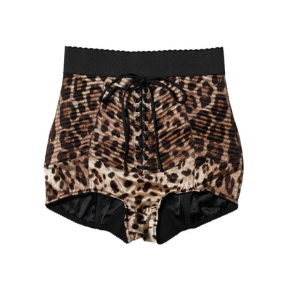 Dolce & Gabbana Brown Leopard High Waist Hot Pants Shorts Dolce & Gabbana