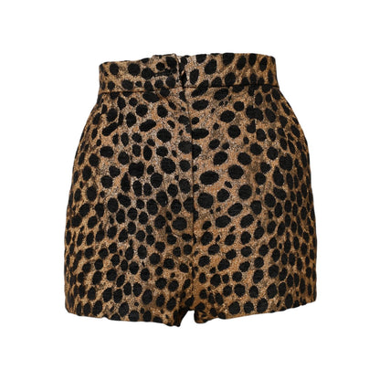 Dolce & Gabbana Brown Leopard High Waisted Hot Pants Shorts Dolce & Gabbana