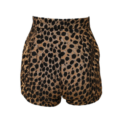 Dolce & Gabbana Brown Leopard High Waisted Hot Pants Shorts Dolce & Gabbana