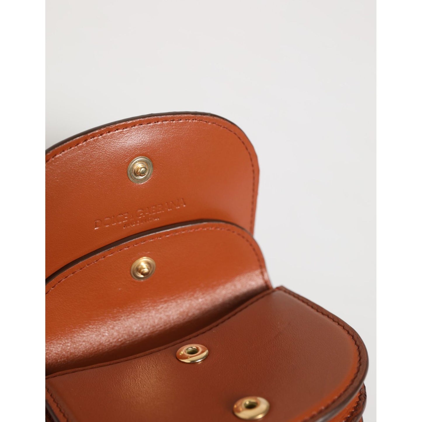 Dolce & Gabbana Brown Leopard Print Calf Leather Small Coin Purse Wallet