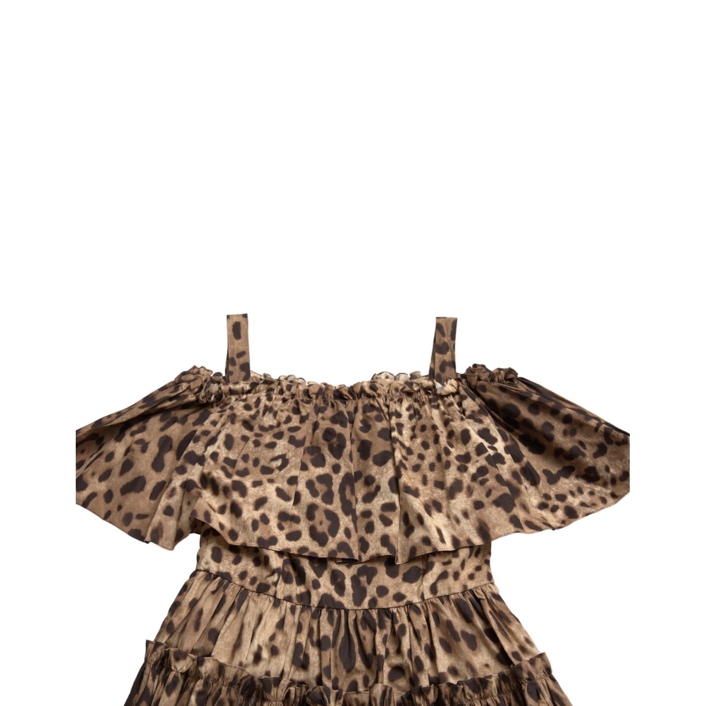 Dolce & Gabbana Brown Leopard Print Sleeveless A-line Dress