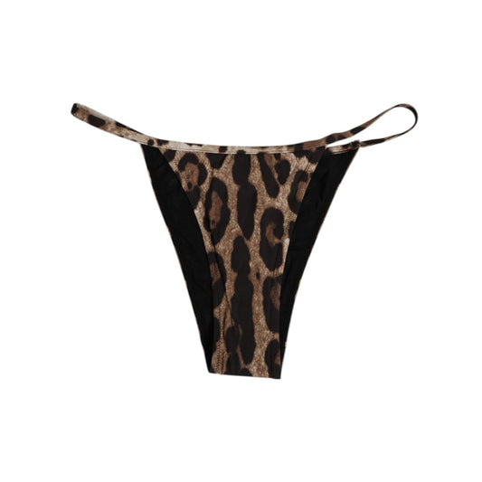 Dolce & Gabbana Brown Leopard Triangle Tanga Panty Underwear Dolce & Gabbana