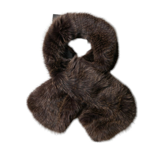 Dolce & Gabbana Brown Raccoon Fur Neck Warmer Winter Scarf Dolce & Gabbana