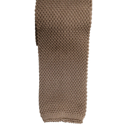 Dolce & Gabbana Brown Silk Adjustable Necktie Tie