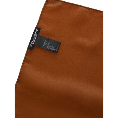Dolce & Gabbana Brown Silk Pocket Square Dolce & Gabbana