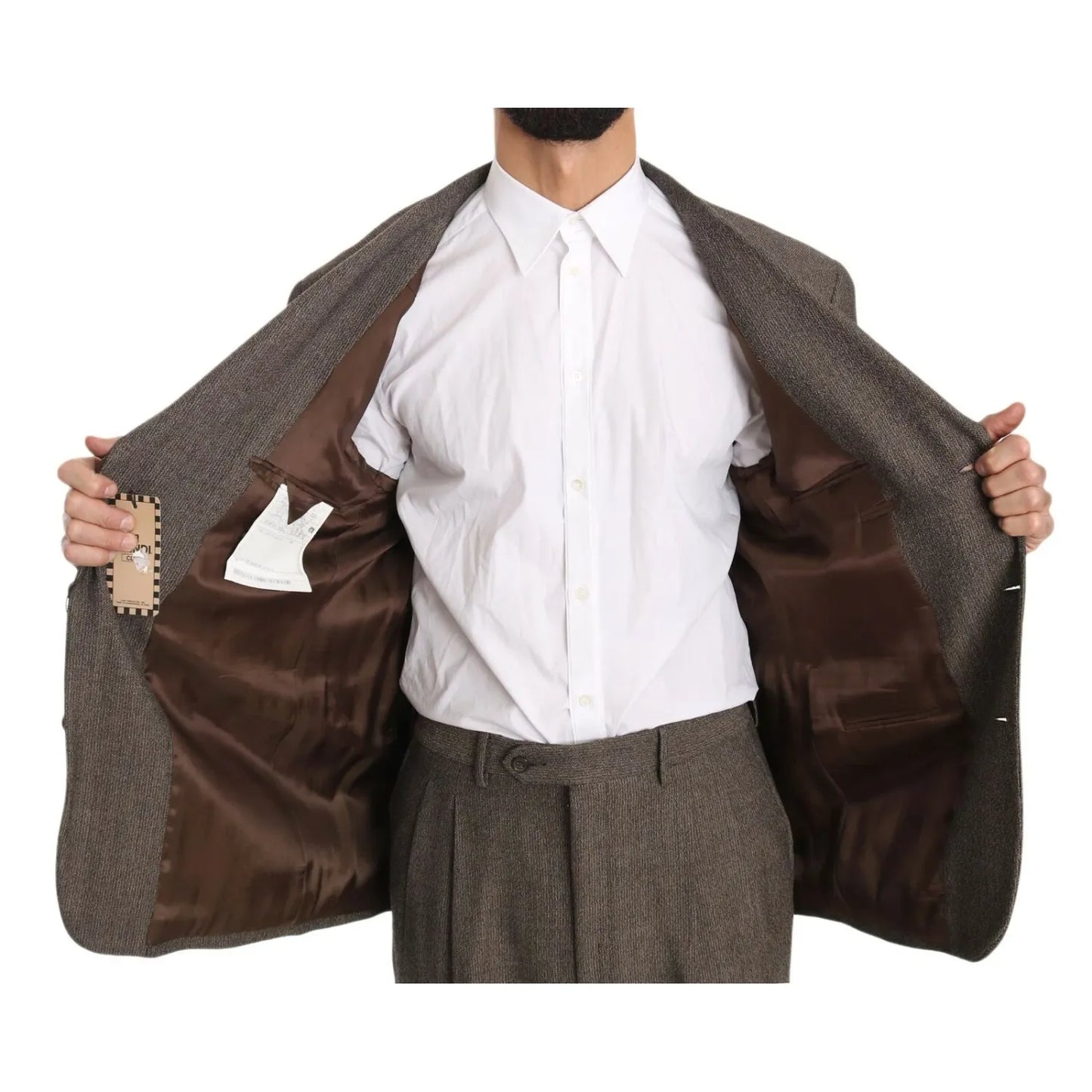 Dolce & Gabbana Brown Single Breasted Wool Suit